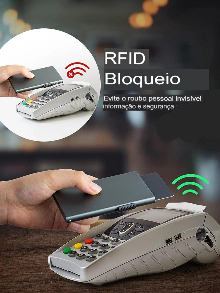 Carteira Minimalista Proteção Antifurto RFID -  Elegance Secure